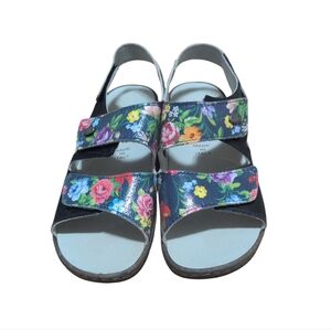 Sogex Women’s Floral Slingback Sandals Size 38 Adjustable Comfort Boho Style